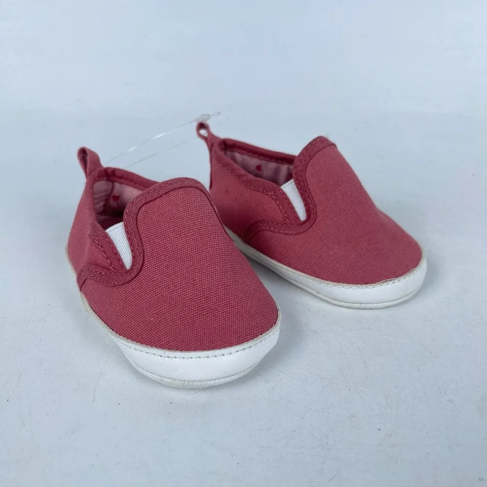Child of Mine by Carter's Baby Kids Shoes Size 0-3M Pink Canvas Slip On GFG59926